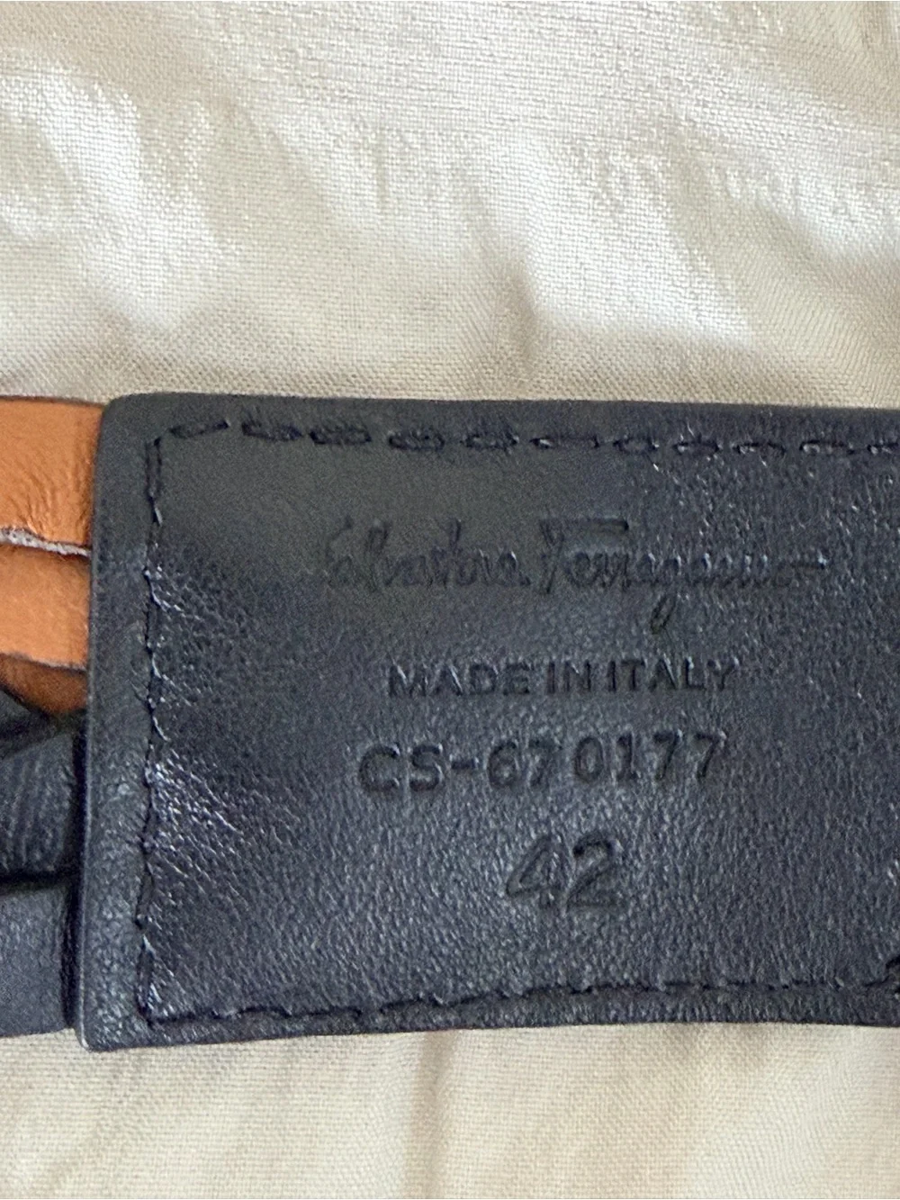 Salvatore Ferragamo Braided Leather Belt in Black and Tan